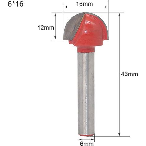 6-mm-Schaft-Holzfräser, Nutfräser, Holzbearbeitungswerkzeug, Kreisschnitt (616)