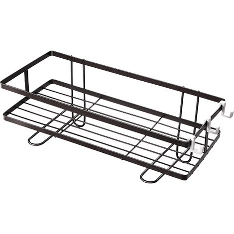Etagère Au-Dessus Des Toilettes - Structure En Acier Noir - Design Compact Sans Perçage Ni Vis - Pour Salle De Bains Et Cuisine - 1 Pièce (1/5)