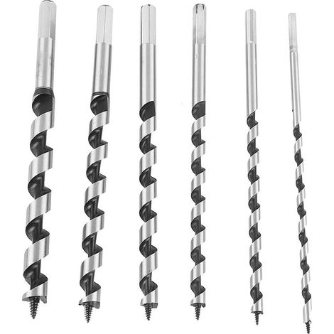 Ensemble de 6 mèches à tarière de 230 mm de long, à queue hexagonale, pour le travail du bois (1/5)