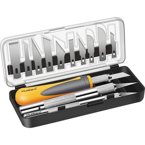 Präzisions-Bastelmesser-Set 13-teilig mit Etui für Modellbau & Handwerk