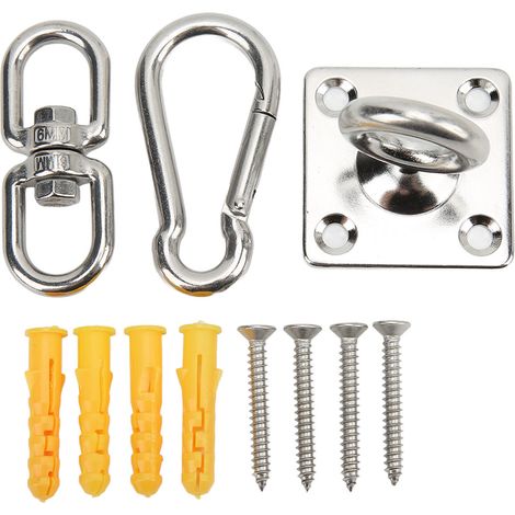 Kit de fixation pour hamac suspendu en acier inoxydable, support de plafond pour balançoire, sac de frappe et yoga. (1/5)