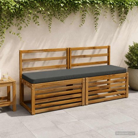 Coussins de banc 2 pièces VUGHT 2 pc 100 % polyester Anthracite (1/5)