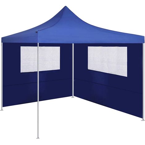 vidaXL Pared lateral de cenador con ventanas azul 4x2 m (1/2)