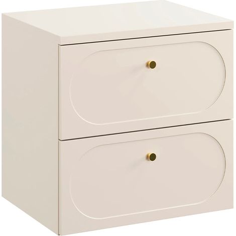 Meuble sous-vasque 60cm plan de toilette Sanae Beige sable (1/5)