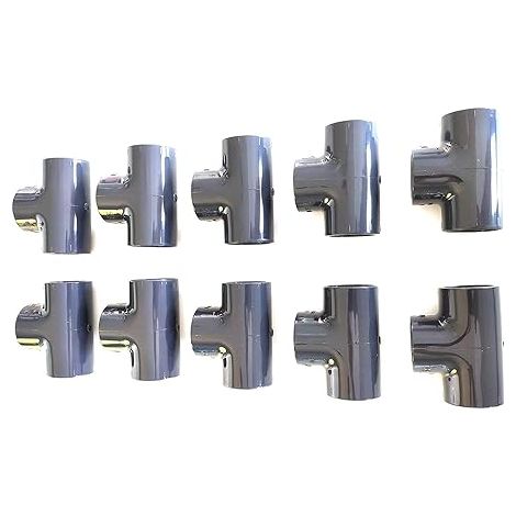 Lot de 2 Manchons PVC Pression – U Té 90° / 50 mm intérieur F/F/F PN16 / Piscine et arrosage