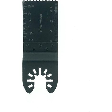 Lot de 5 lames de scie plongeante pour multitool - Denture fine - 32 x 42 mm - Noires - Pour bois et bois dur