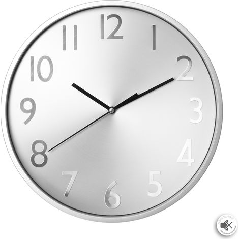 Atmosphera Créateur d'intérieur, Runde Wanduhr, Silber - Ø 30 cm (1/4)