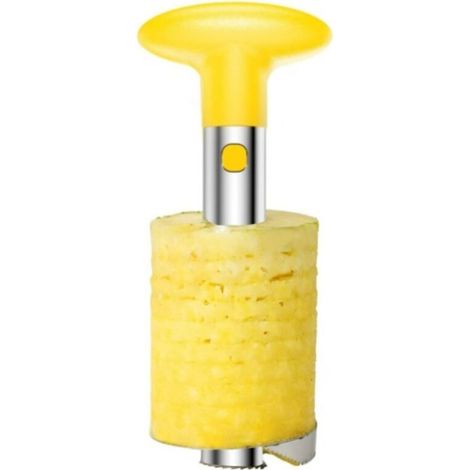 Couteau jaune à ananas en acier inoxydable, éplucheur d'ananas, e