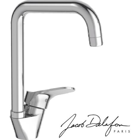Jacob Delafon – Mitigeur de lavabo chrome – Hauteur sous bec 309 mm – Débit 11 l/mn – Cartouche céramique à économie d'eau