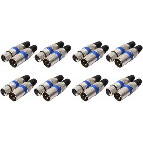 Paire de connecteurs XLR 3 broches pour microphone audio (fiche XLR mâle). (1/4)