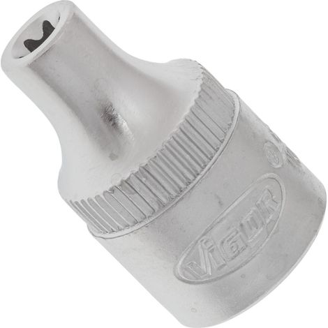 VIGOR T Steckschlüsseleinsatz, V2725N, 3/8 Zoll (10 mm) Vierkant, E Profil, SW E5 (1/3)