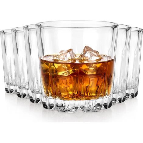 Set di bicchieri da whisky, 280 ml, vetro spesso, 6 pezzi