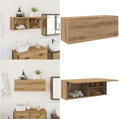 Bad-Wandschrank Artisan-Eiche 80x25x30 cm Holzwerkstoff - Holzschrank - Wandregal (1/5)