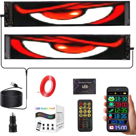 Feux LED pour camions et voitures, feux « œil du diable », feux LED « œil du diable » pour camions avec commande via application et télécommande, film adhésif pour vitres, 120 × 595 mm