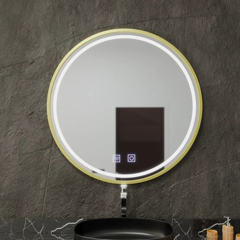 Miroir LED Rond 80cm Glanz Touch Systeme Desembuage Gradable (1/5)