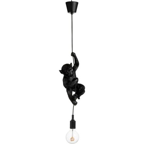 Lampe Suspension Design "Singe Déco" 96cm Noir