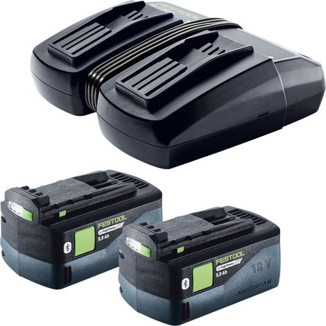 Festool Energie Set 2x BP 18 Li 5,0 HP-ASI HighPower Akkupack 18 V 5,0 Ah ( 2x 578519 ) + TCL 6 DUO Doppel Ladegerät ( 577017 )