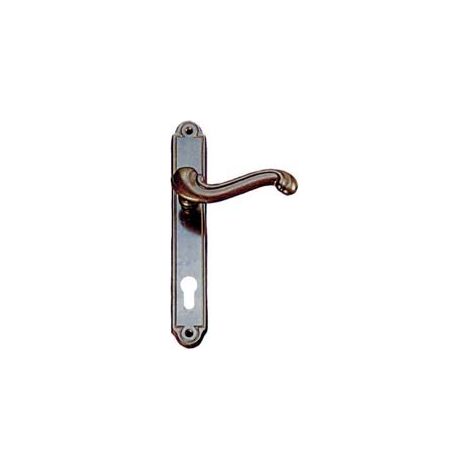 MANIGLIA BAROCCO CON PLACCA IN OTTONE FORO YALE- - mm.90 - 4 paio