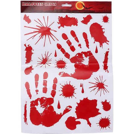 Halloween-Fensteraufkleber mit blutigen Handabdrücken, Partydekorationen, Requisitenbogen