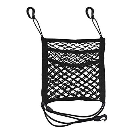 Filet de Rangement Voiture, Filet de Protection Voiture, 2 Couches Organisateur de Maille de Voiture, Sac en Filet pour Dossier de siège, Barrière de Rangement (1/5)