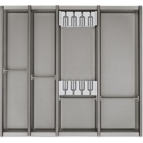 Cuisio Besteckeinsatz Besteckkasten Transluzent-graphitgrau für Blum Legrabox 473 mm mit Korpusbreite 600 mm