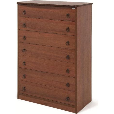 Antike Kommode aus Walnussholz aus Melaminholz mit 7 Schubladen H.111x76x42 cm