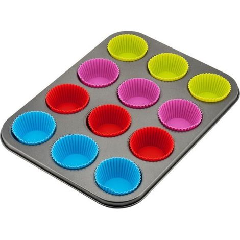 KINGHOFF KH-4188 MOLDE PARA MUFFINS CON CAPUCHONES DE SILICONA