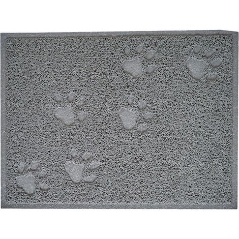 Katzenstreumatte aus PVC mit Pfotenabdruckmuster – Grau – L 40 x B 30 cm – Kostenlose Lieferung (1/4)