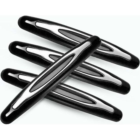 Protector de borde de puerta, 4 piezas, embellecedor de protección para parachoques de coche, tiras anticolisión para protección de parachoques de puertas delanteras y traseras (negro) - Crezuo