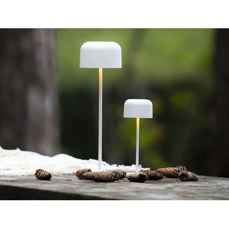 SET Akku Tischleuchten per USB aufladbar, Weiß Höhe 20cm & 36cm (1/5)