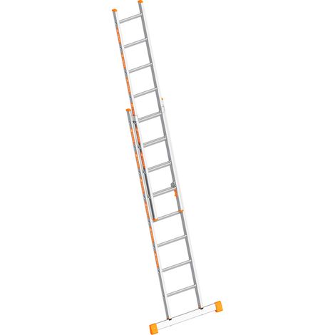 Layher Topic 1035 Schiebeleiter mit Quertraverse 2x8 Sprossen (1/5)