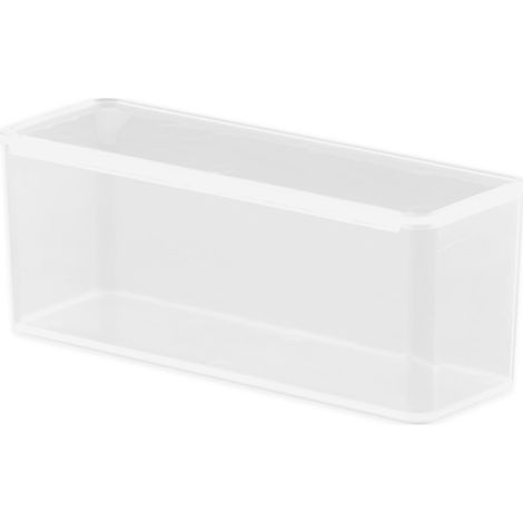 Boîte de rangement rectangulaire transparente avec couvercle, boîte en plastique transparent PP,1204047mm (1/5)