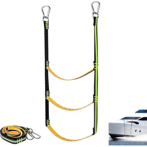 Échelle à corde pliante à trois pas pour bateaux - Échelle à corde pour bateaux - Échelle à corde portable pour bateaux - Vert (1/5)