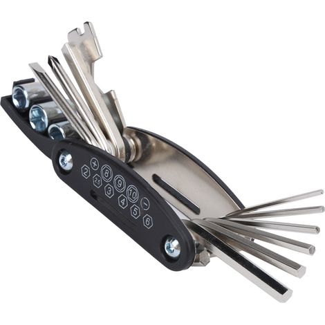 Clé multifonction guitare 13-en-1, outil combiné de réparation et réglage, entretien luthier, accessoire pratique pour instrument à cordes. (1/5)