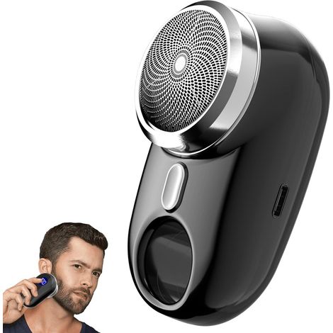 Rasoir Électrique Homme - Réseau De Lame En Maille Hexagonale 0 1 Mm - Usage Humide Et Sec - Rechargeable USB - Affichage Numérique De La Batterie - 1 Pièce (1/5)