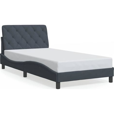 Maison Exclusive - Estructura de cama sin colchón terciopelo gris (1/5)