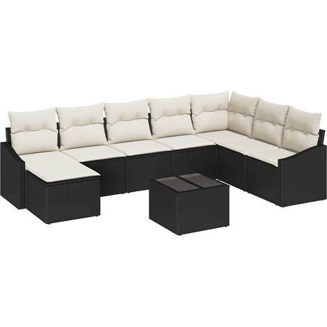 Maison Exclusive - Gartensofa-set mit Kissen 8 pcs Braun und Crem