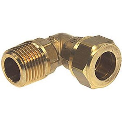 Coude de serrage en laiton avec filetage mâle diam. 15 mm x 3/8'' (1/3)