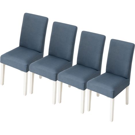 Lot de 4 housses de chaise extensibles, lavables et amovibles, pour la cuisine, l'hôtel, le restaurant et les cérémonies. Couleur : gris foncé. (1/5)