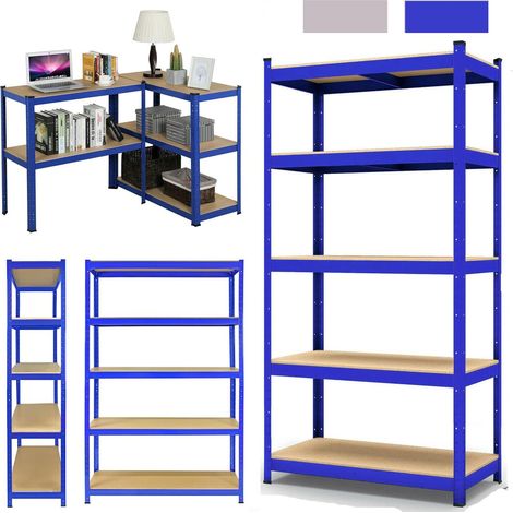 Étagère pour Charges Lourdes, 200 x 100 x 50 cm, Bleu, étagère de Rangement, étagère de Cave, étagère en métal, Charge jusqu'à 875 kg, 5 étagères réglables, étagère en métal, étagère de Garage (1/5)