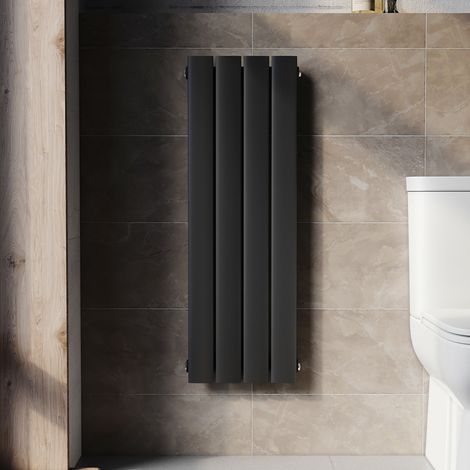 ELEGANT Radiadores de Agua Caliente 900 x 311mm,Radiador de Salón Potencia 312 W,Monocapa Vertical,Conexiones Centrales G 1/2" - Antracita