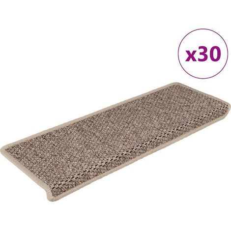 Tapis d'escalier-Moquette d'escalier-Tapis de marches autocollants 30 pcs 65x21x4 cm beige foncé 478462 (1/5)