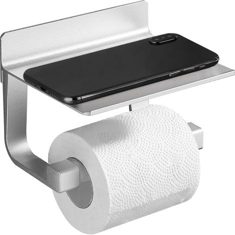 Toilet Paper Holder Strong Roll Toilet Paper Holder, Self-Adhesive, Silver Metal (1/5)