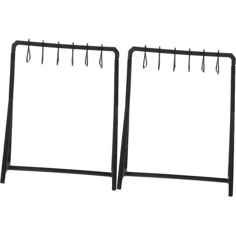 2Set Rack d'affichage de poupées Accessoires de Maison de poupée Black (1/5)