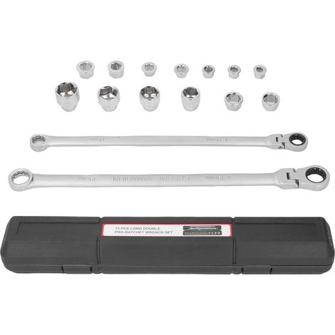 Set clé cliquet double caisse 72 dents 14-19mm – Multifonction torsion industriel et automobile, précision (1/5)