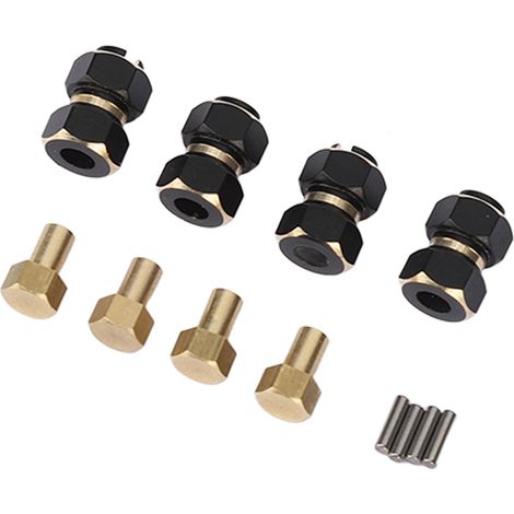 4 moyeux hexagonaux RC 10 mm en laiton, rallonge de moyeu hexagonal, adaptateur d'entraînement hexagonal pour crawler RC Traxxas TRX4M 1/18 (1/5)
