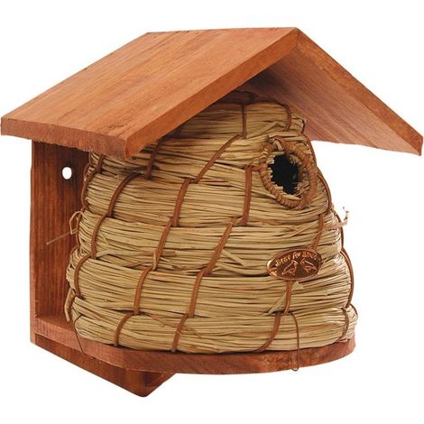 CASETTA NIDO PER UCCELLI SELVATICI A FORMA DI ALVEARE 17,5x17x26cm