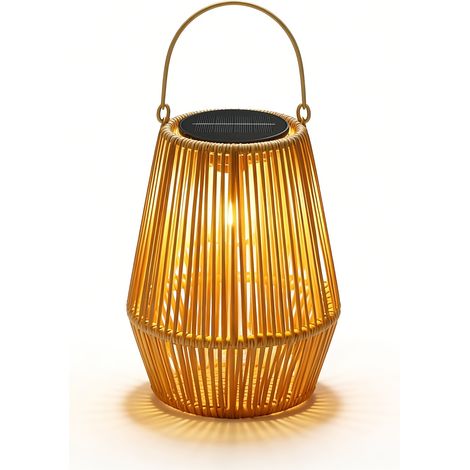 Lanterne Solaire Bohème – Cage de Canne LED Portable pour Jardin, Terrasse, Cour, Pavillon et Décoration Intérieure/Extérieure (1/5)