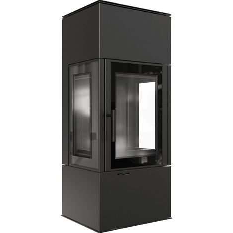 Kaminofen aus Stahl KRATKI THOR VIEW Ø 150 8 kW schwarz Verkleidung (1/5)