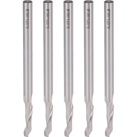 Fraise hélicoïdale une seule dent en acier rapide HSS, lot de 5, outil de gravure pour défonceuse CNC, fraise à bout pour fraisage haute vitesse (1/5)
